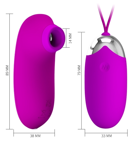 Виброяйцо с вакуумной стимуляцией и пультом ДУ фиолетовое Pretty Love ORTHUS Multifunctional 2 in 1 - 7