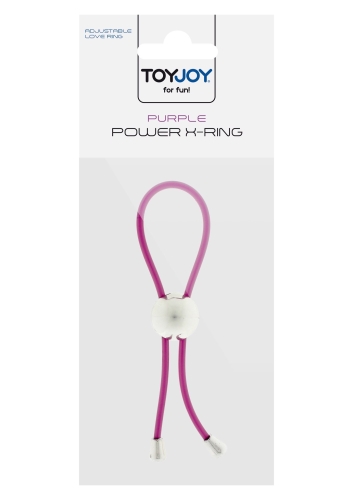 Эрекционное лассо на член с регулируемой утяжкой фиолетовое Toy Joy Power X Ring - 3