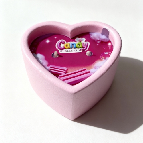 Масажна свічка у формі серця з ароматом жуйки Candy Bubble Gum 70 мл - 15
