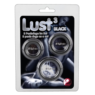 Набор эрекционных колец на член силиконовые черные You2Toys Lust 3 штуки