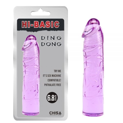 Фалоімітатор реалістичний гелевий фіолетового кольору Chisa Ding Dong - 1