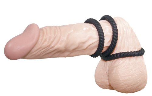 Набор эрекционных колец на член силиконовые черные You2Toys Lust 3 штуки - 4
