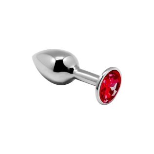 Металева анальна пробка з червоним кристалом Alive Mini Butt Plug розмір S