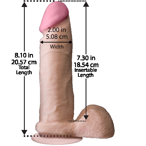 Фалоімітатор 18,5 см/5 см ультрареалістичний на присоску Doc Johnson the Realistic Cock 8 inch White-ULTRASKYN антибактеріальний - 3