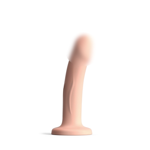 Насадка для страпону на присосці термоактивна силіконова тілесного кольору Dorcel Real Pleasure розмір S - 1