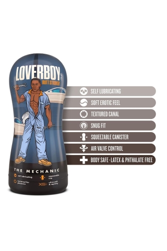 Мастурбатор-анус у колбі коричневий Blush Coverboy The Mechanic - 3