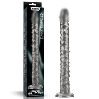 Великий вібратор на присосці сріблястого кольору Lovetoy King Sized Vibrating Vibrax