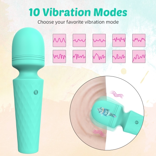 Міні-вібратор мікрофон бірюзовий Every Night Toys Sharon 10 режимів вібрації - 9