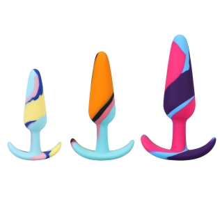 Набор анальных пробок разноцветных Doc Johnson Mood Naughty 1 Kaleidoscope Trainer Set