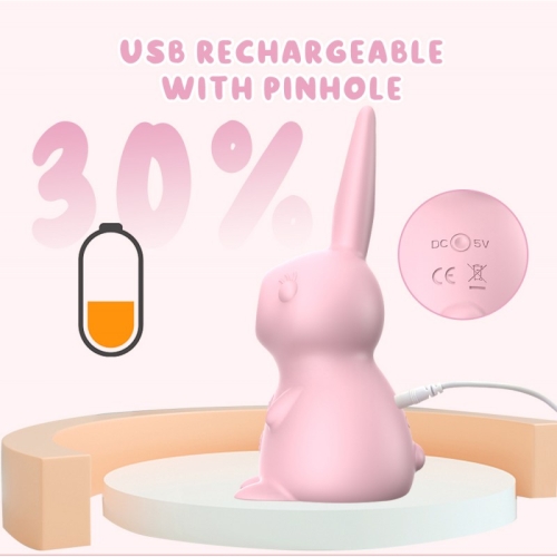 Вакуумный вибратор кролик 3 в 1 розовый Cnt Kissing Bunny - 3