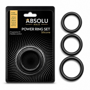 Комплект эрекционных колец на член силиконовые черные Labophyto Cockring Power Ring Set