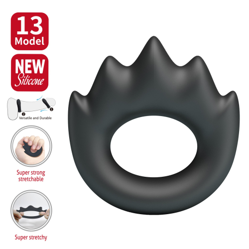 Эрекционное кольцо на член черного цвета Lybaile Crazy Bull №13 Habert - 2