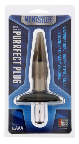 Анальная вибро пробка серая MENZSTUFF PURRFECT PLUG - 7