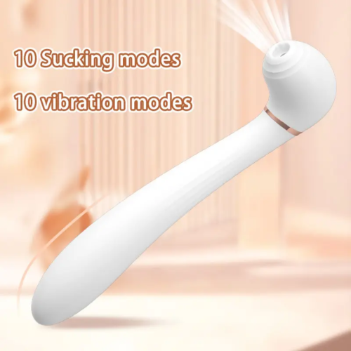 Вібромасажер Ванд з вакуумом та вібрацією колір білий We love Desirable wand - 5