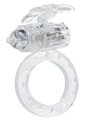Эрекционное виброкольцо прозрачного цвета Toy joy Flutter ring vibrating transparant - 1