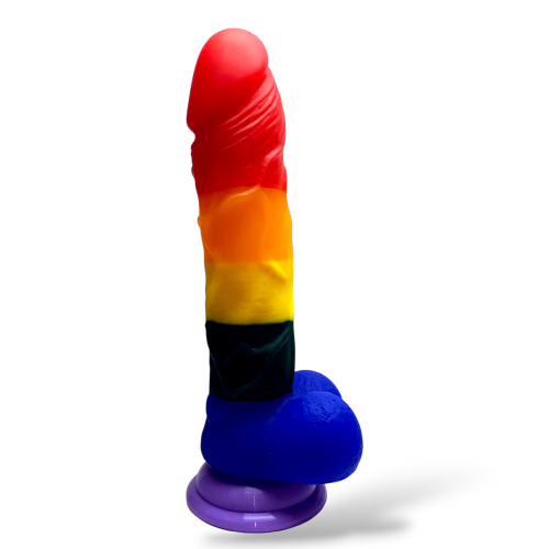 Яскравий фалоімітатор на присосці кольоровий Cottelli Collection Festive penis - 2