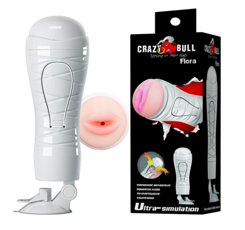 Мастурбатор ротик CRAZY BULL Flora белый - 1