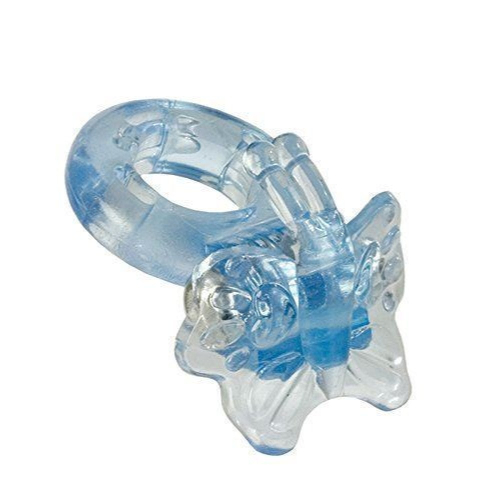 Эрекционное виброкольцо голубого цвета California еxotic novelties Basic essentials vibrating but - 3