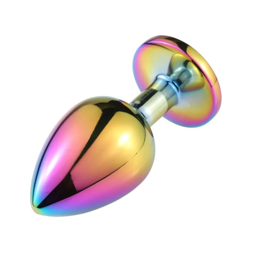 Анальна пробка з камінцем хамеліон Jewelled Secret Butt Plug Rainbow Small - 2