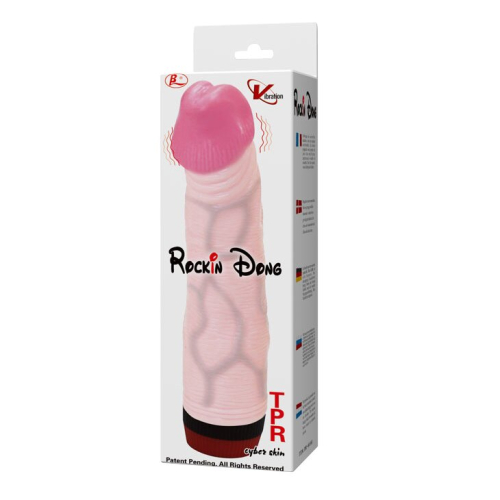 Вібратор реалістичний бежевий Rockin dong - 8
