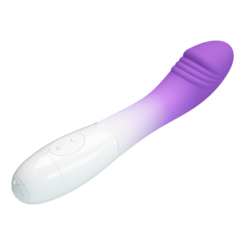 Вібратор для точки G ребристий біло-фіолетовий Lybaile Pretty Love Elemental Vibrator - 6