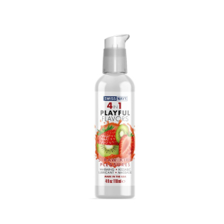 Смазка для орального секса на водной основе со вкусом киви Swiss Navy 4 in 1 Straw-Kiwi Pleasures 118 мл