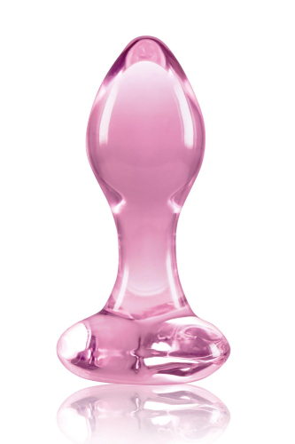 Анальний скляний затор рожевого кольору NS Novelties Crystal heart - 1