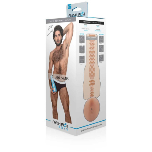 Мастурбатор в колбе анус из киберкожи порноактрера Diego Sans телесного цвета Fleshlight - 9