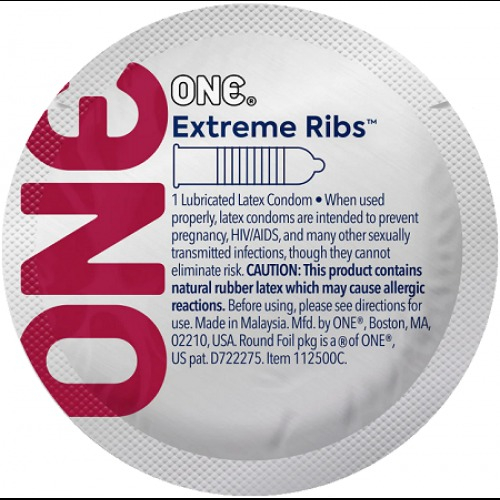 Презерватив ребристий з натурального латексу One Extreme Ribs 1 штука - 4