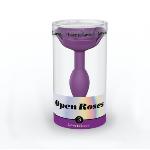 Силіконова анальна пробка у формі троянди фіолетова Love To Love OPEN ROSES - 4
