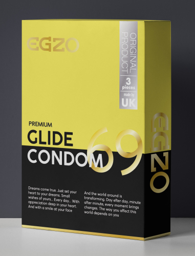 Презервативы в обильной смазке EGZO Glide №3 - 1