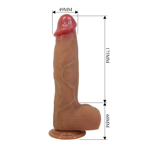 Силіконовий фалоімітатор реалістичний на присосці тілесний Lybaile PRETTY LOVE Orton 9.2 Super Soft Liquid Dildo - 9