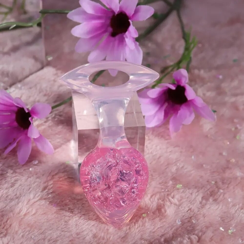Анальная пробка силиконовая розовая Liebe Seele Heart-shaped Crystal Anal Plug размер Medium - 4