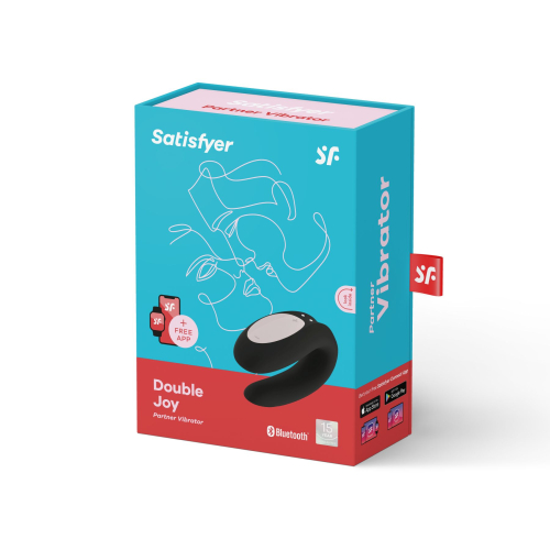 Вибратор для пар с управлением через телефон черный Satisfyer Double Joy - 7