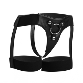 Трусики для страпону чорні Bardot Garter Belt Style з підтяжками