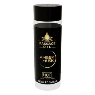 Масажна олія з ароматом бурштинового мускусу HOT Massage Oil Amber Musk 100 мл