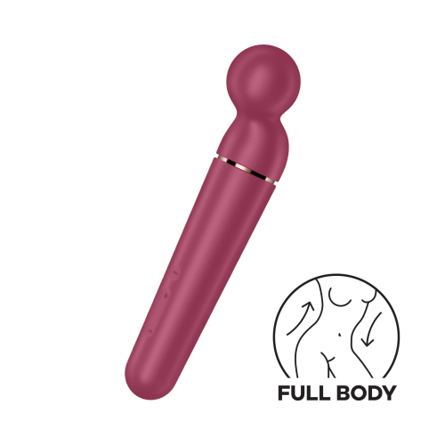 Вибромассажер для стимуляции интимных зон бордового цвета Satisfyer Planet Wand-er - 1