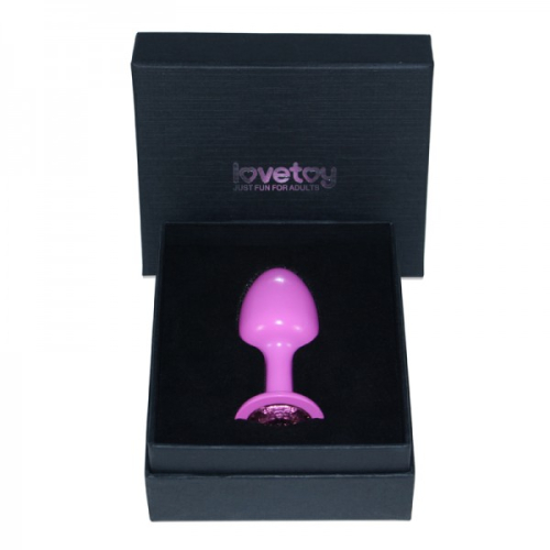 Розовая гладкая анальная пробка Lovetoy Rosebud Pink - 2