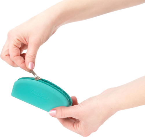 Сумка для зберігання секс-іграшок PowerBullet Silicone Zippered Bag Teal - 2