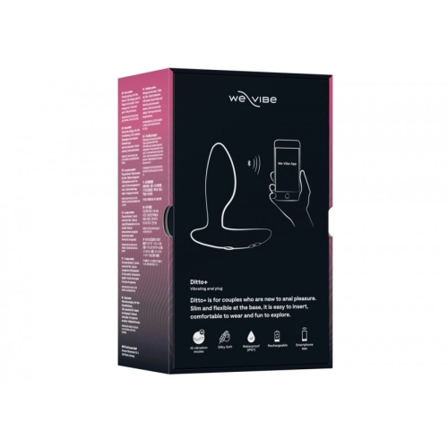 Анальная пробка з вибрацией We-Vibe Ditto+ Satin Black с пультом и управлением с телефона - 11