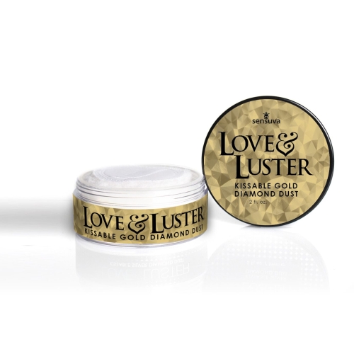 Мерехтлива пудра для тіла їстівна Sensuva Love &amp;amp; Luster Kissable Gold Diamond Dust 18 г - 1