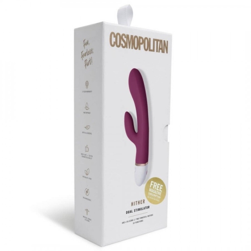 Універсальний вібратор зі стимуляцією клітора фіолетовий Cosmopolitan hither Rabbit - 5