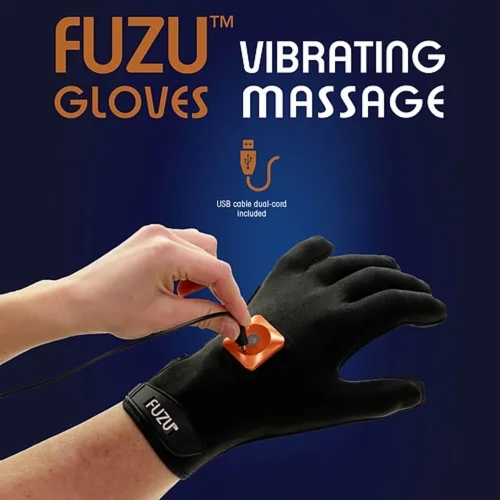 Виброперчатка левая черная FUZU Gloves Vibrating Massage Left Hand 11 режимов - 3