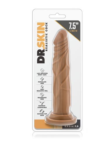 Фалоімітатор 18/3, 5 см реалістичний на присоску Dr. SKIN REALISTIC COCK 7.5INCH MOCHA - 2