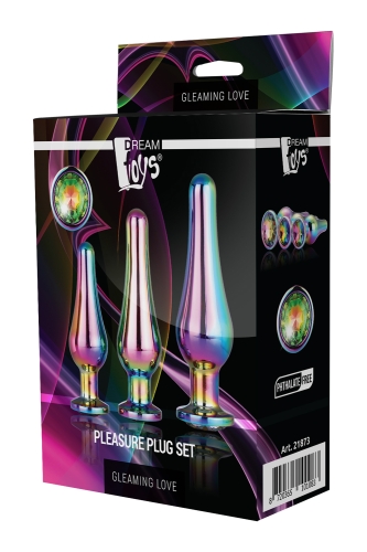 Набір анальних пробок конічної форми Dream Toys GLEAMING LOVE PLEASURE SET MULTICOLOUR - 3