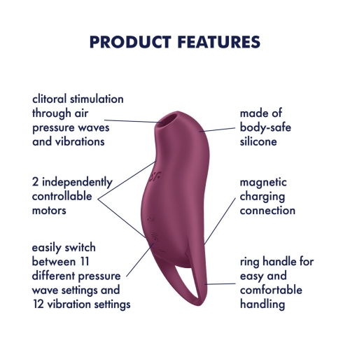 Вакуумный клиторальный стимулятор с вибрацией фиолетового цвета Satisfyer Pocket Pro 1 - 3