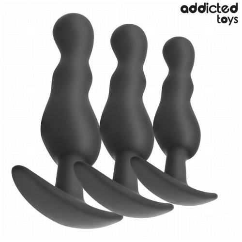 Набор анальных пробок силиконовых черных Addicted Toys Set Of 3 Anal Plug Silicone модель 1 3 штуки - 2
