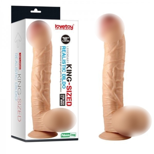Фаллоимитатор 25/5,6 см силиконовый с венками на присоске Король Lovetoy телесный - 1