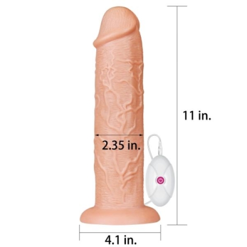 Реалістичний вібратор на присоску з пультом на дроті Lovetoy - 3