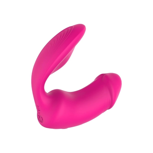 Подвійний вагінально-кліторальний вібратор з рожевим пультом Dream Toys Essentials - 5